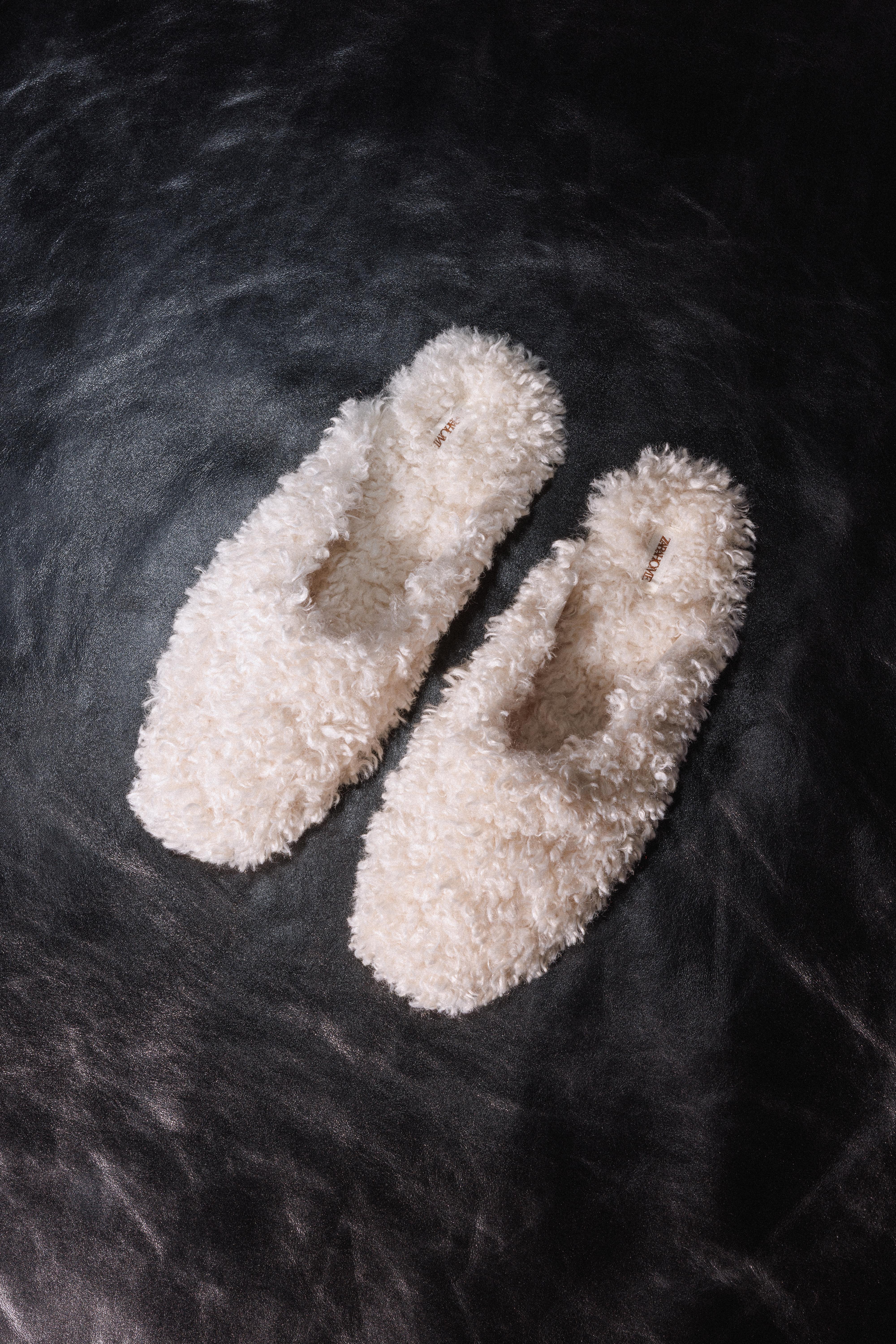 FAUX SHEARLING MULE SLIPPERS